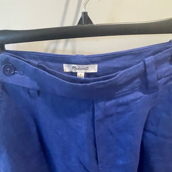 Madewell Harlow Pant in 100% Linen - Blue - Picture 4 of 6